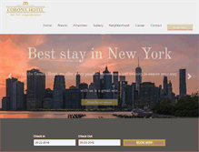 Tablet Screenshot of coronahotelny.com